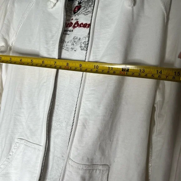 Nautical Twisted Heart Hoodie White Anchor Jeweled Gold Embellished Zip Hoodie - Picture 9 of 9